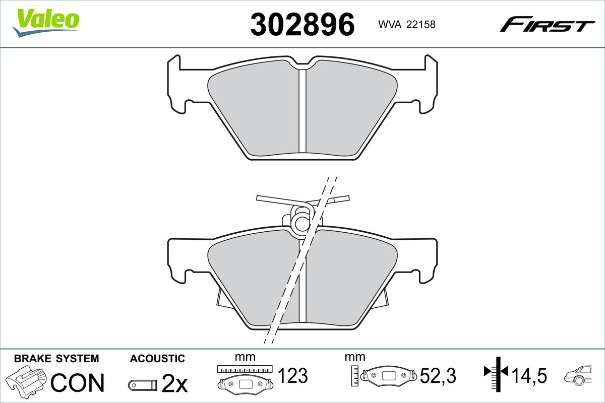 VALEO Fékbetét, mind 302896_VALEO